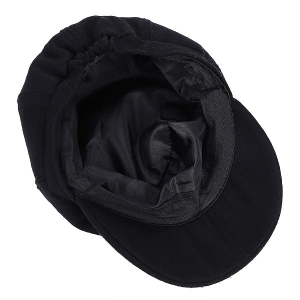 Baker Boy Cap Hat til kvinder pige basker franske hatte kasketter 8-panel varm uld Newsboy kasket sort