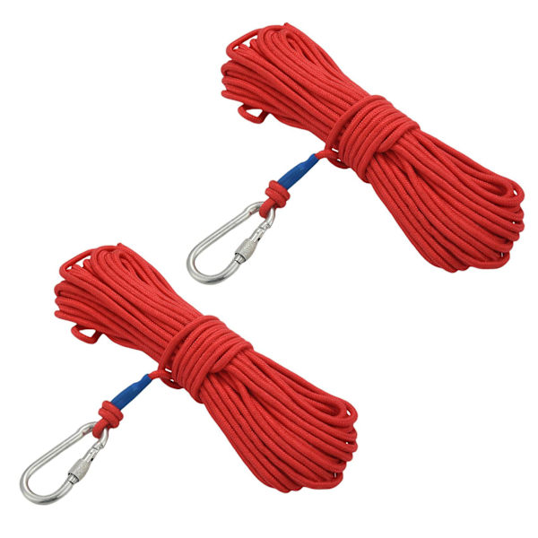 TS-2x Fiskemagnet Rep 20 Meter, Nylonrep Flätat Rep Kraftigt Rep Med Säkert Lås, diameter 6mm Sa