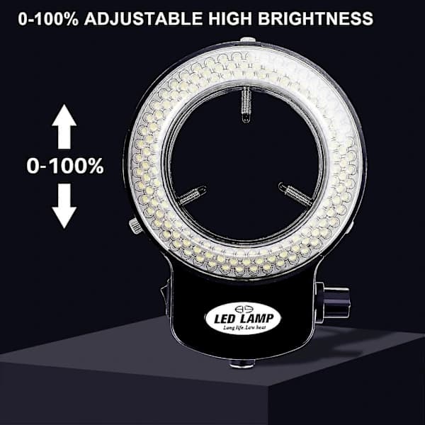 144 LED Miniscope Ring Light Ring Light 0 - 100% Justerbar Lampe Til Miniscope Ring Light