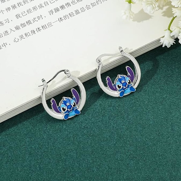 Stitch-korvakorut Lahja tytöille - Ohana tarkoittaa perhettä Stitch ja Scrump korvakorut Syntymäpäivälahja tyttärelle tai lapsenlapselle