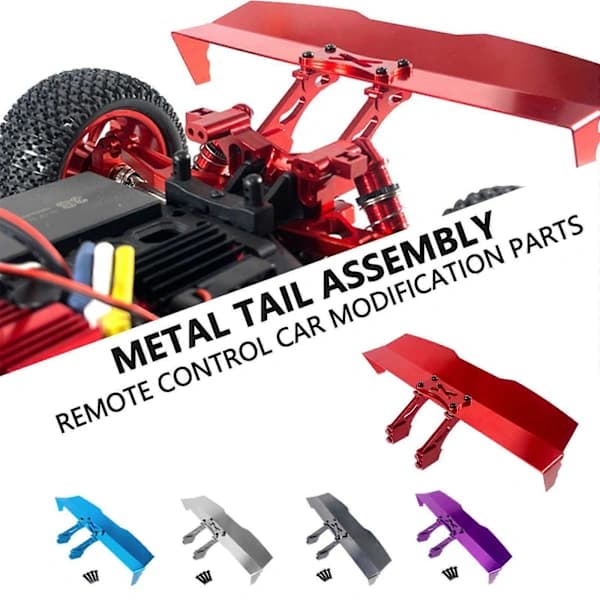 RC Bildeler Metall Bakvinge For MJX Hyper Go 16207 H16PL Bakspoiler Vinge Titanium