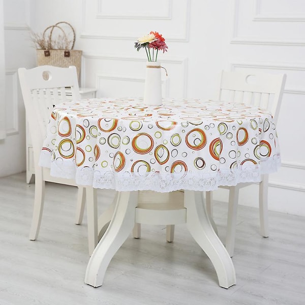 Rund bordsduk Grå polyester rund bordsduk Torka ren 180 cm Skrynkelfri och fläckbeständig cirkelbordsduk