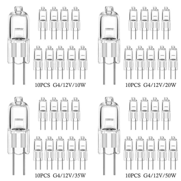 10 st Halogenlampor Kapsellampor G4-12V-10W