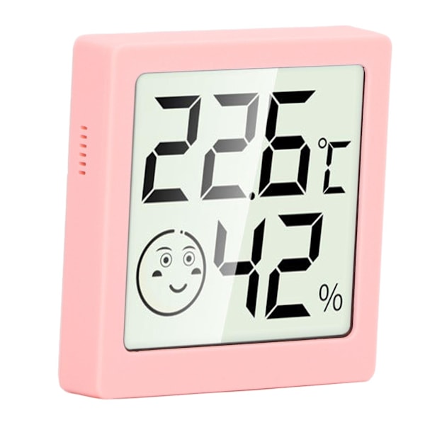 Mini digitalt termometer hygrometer rosa - Høj præcision husholdningstermometer og fugtighedsmåler