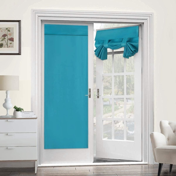 Mörkläggningsgardin för franska dörrar - Thermal mörkläggningsglasdörr Gardin Panelgardin för dörrfönstergardiner, 26 X 68 tum Stone Blue 1