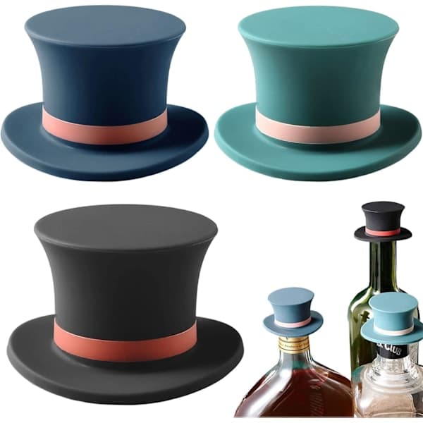 St Vinflaskepropper Silikon Gentleman Hatt, Mild Vin