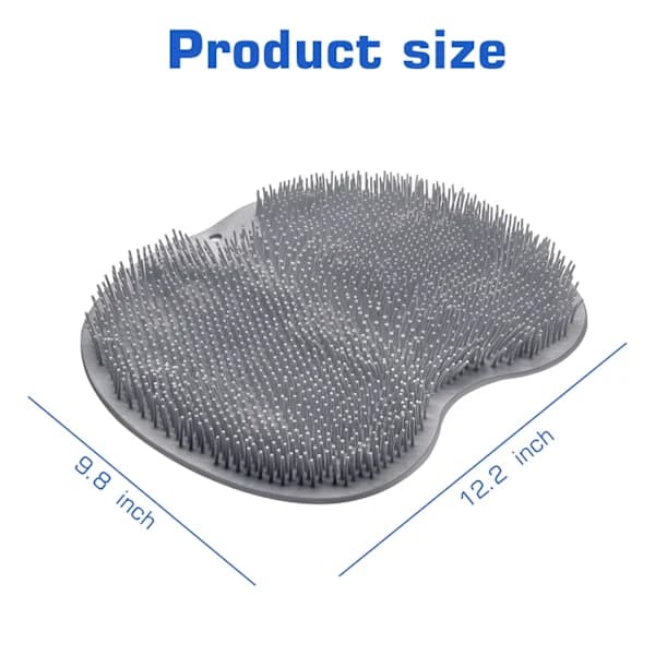 2-pack exfolierande duschfotsskrubbmatta med ryggskrubbare och sugkoppar Grå&grå