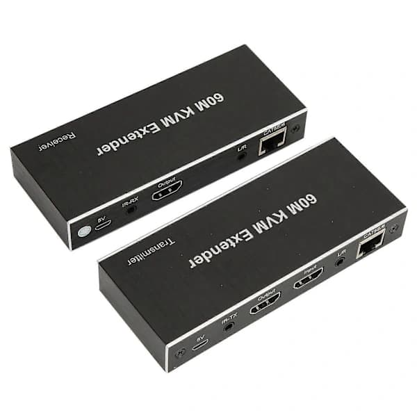60m KVM Extender Multifunktionell 1080P 60Hz HD Multimedia Interface KVM USB Extender för TV DVD-spelare PC 100?240V