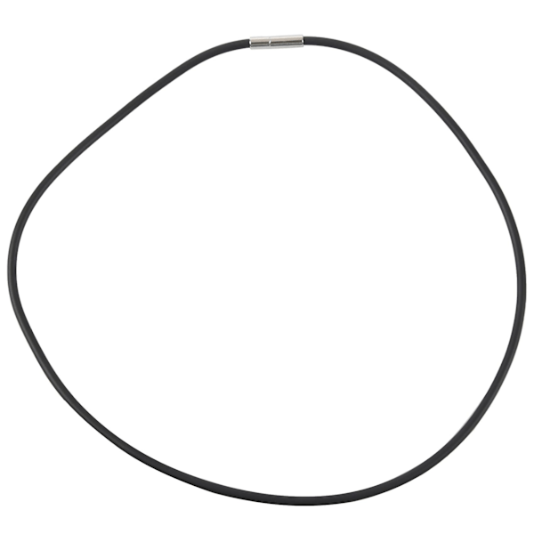 TS-2x 3mm Sort Gummisnor Halskæde Med Rustfri Stål Lukning - 18 Tommer