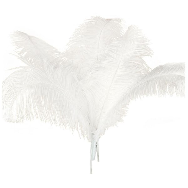10 stk. strudsefjer Bryllup Fest Dekoration Hvid 40-45cm