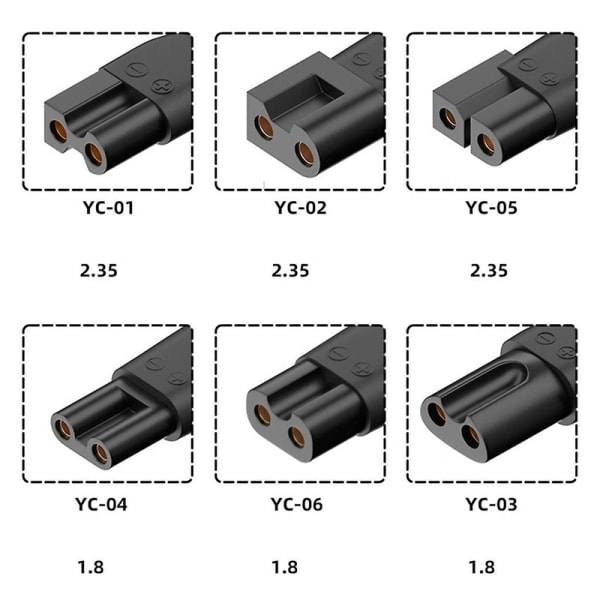 6 stk. Type-C laderadapter Strøm for elektrisk hårklipper Skjeggtrimmer, barbermaskin, skjønnhetsinstrument db