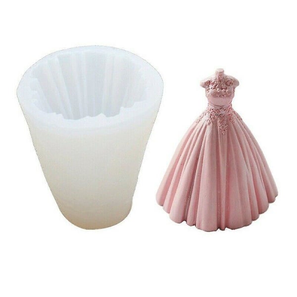 3d silikonformar Ljus Gör-det-själv Princess Dress Tårta Form Bakverktyg