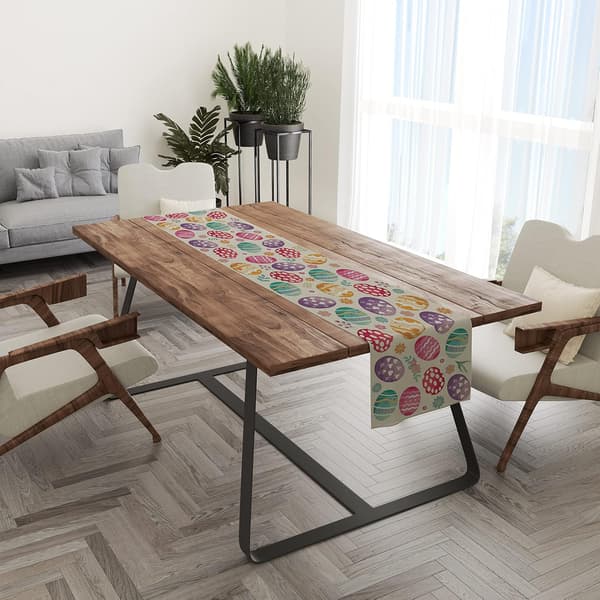 Easter Egg Table Runner, Easter Decorations, Easter Tablecloth 183 cm Long, Cute Spring Holiday Kitchen Farmhouse Table Runner for Home Party Decoration