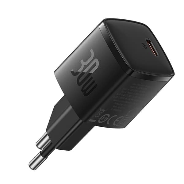 TS-Baseus Cube Pro 30W USB Charger with USB-C and GaN Technology - Black