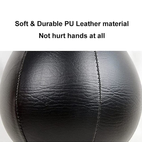 TS-Bokse Speed Bag Drejesæt Med Sort Læder Punching Ball, sort