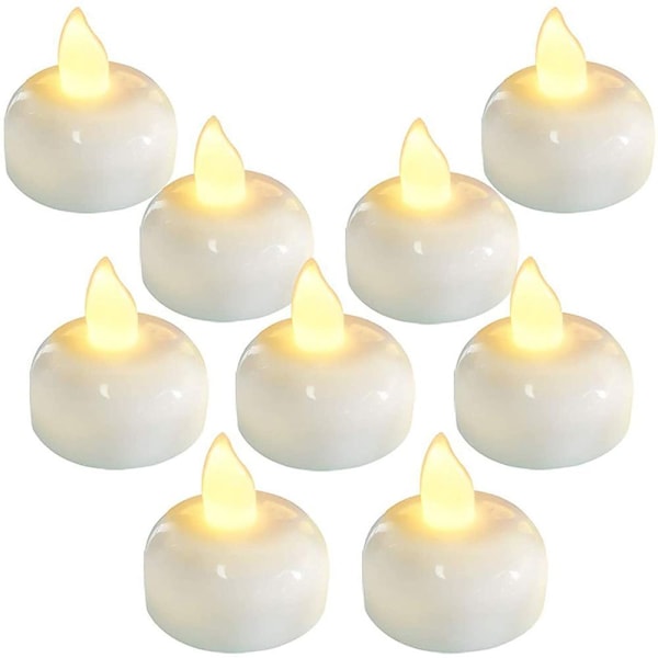 2 set LED-flytande ljus, 24 vattentäta flamlösa ljus