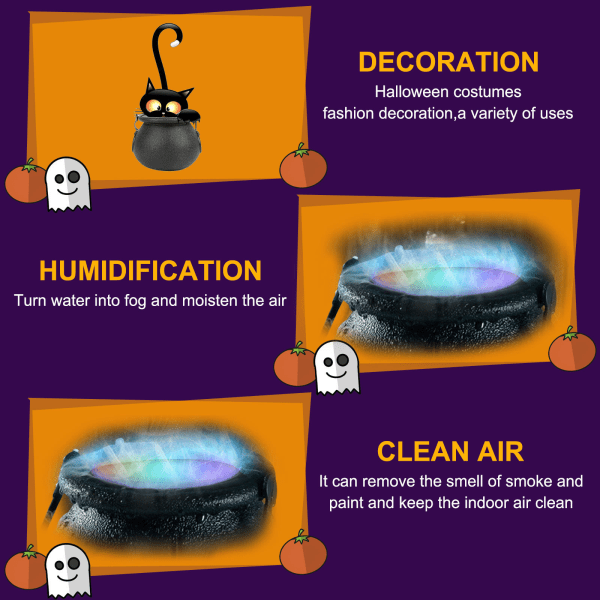Halloween-dekoration Häxkruka Färgbyte Dimmaskin Rökmaskin