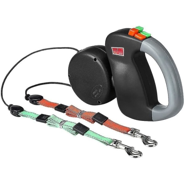 Dobbel hundekobbel, Uttrekkbart hundekobbel Dobbel kobbel for to hunder Hundekobbel 2 hunder Dobbel kobbel, svart--