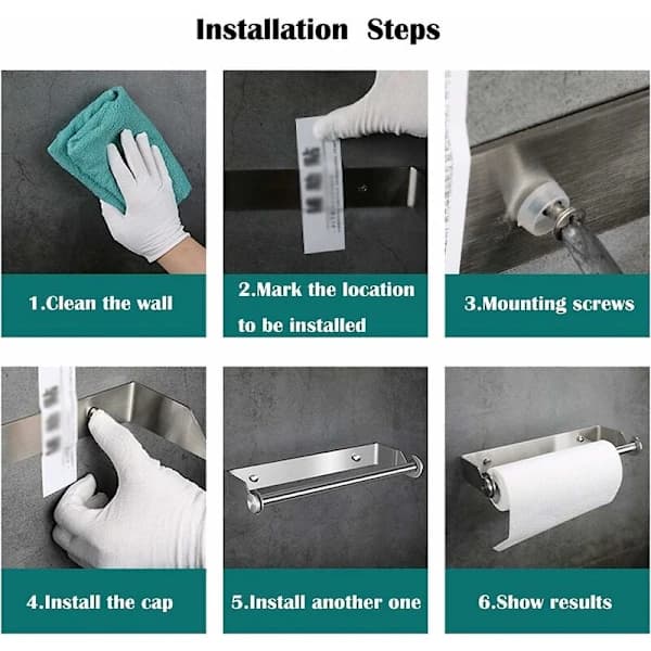 Sølv 27CM [leveransskruv] 304 rustfrit stål toiletpapirholder papirhåndklædeholder