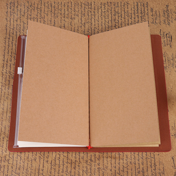 Classic PU Leather Travel Notebook Refillable Personal Diary Red