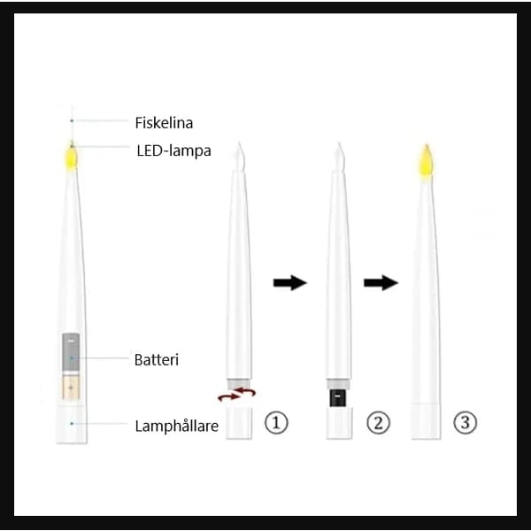12-Pack Floating Candles – LED Candles with Wand