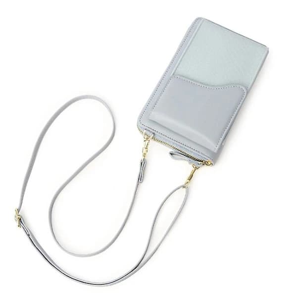 Small Women's Shoulder Bag with Cell Phone Wallet (Blue)