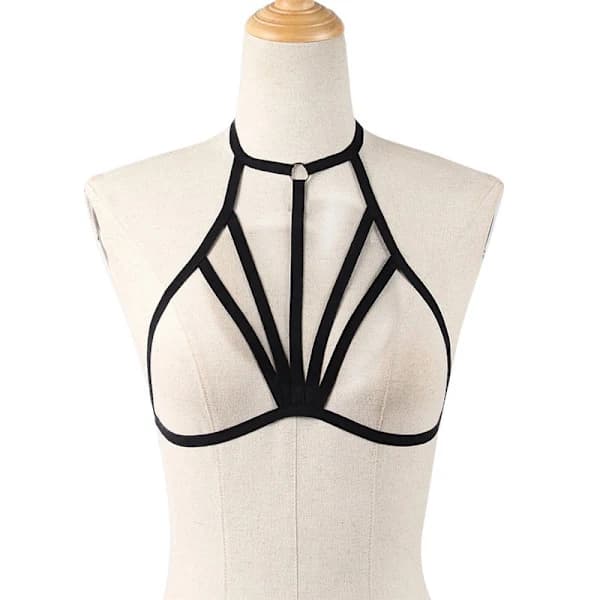Elastisk bandage gotisk bur-BH top kropssele kors-FA- XL