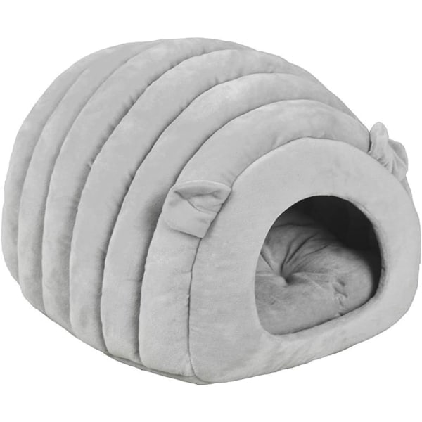 Katt Sovbädd Portabel Stor Kattvalp Igloo Bädd (Ren Grå) - Perfekt