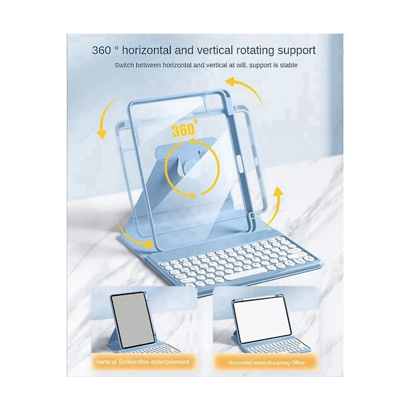 TS-Langaton Bluetooth-näppäimistö Air5 Pro Generation -kotelolle 10,9 tuuman Bluetooth-näppäimistö kynäpaikalla