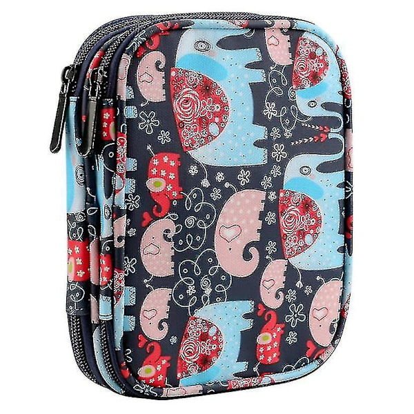 Crochet Hook Case, Ergonomisk Virknålsorganisator, Förvaringsväska för Virkverktyg - Blommönster