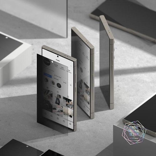 [2-pack] Ringke Galaxy S24 Ultra Härdat Glas Skärmskydd Easy Slide - Sekretess 90