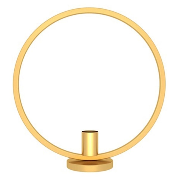 Lysestage i ringform af jern til fest, bryllup, hjem, spisebord gylden 29 cm