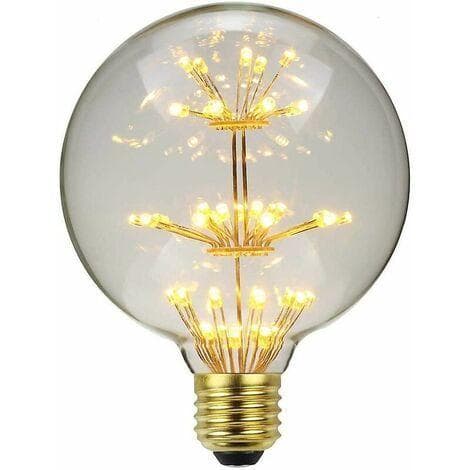 Warm Light Retro Decorations, Industrial Mid-20th Century Look Vintage Edison Design G95 Style Light Bulb, Energy Efficient Home 220V E27 Socket Non-dimmable
