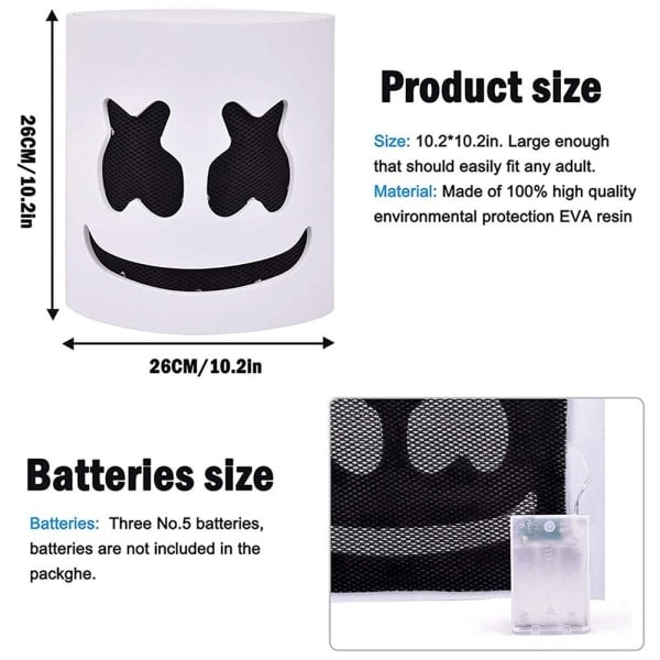 Marshmello DJ-maske Halloween Cosplay-maske A
