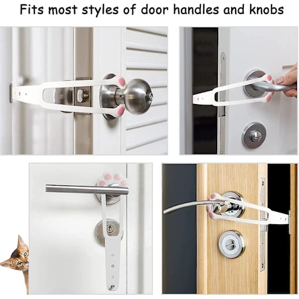 2-pack katthållare, flexibel spärrrem, justerbar, barnsäker
