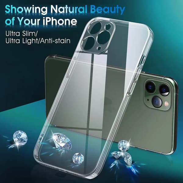 iPhone 11 Pro Transparent TPU Case - Extra Camera Protection iPhone 11 Pro iPhone 11 Pro