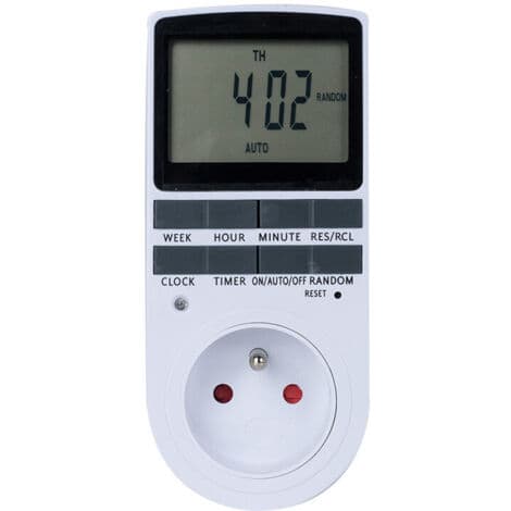 Digital Programmerbar Stikkontakt, Daglig/Ukentlig Digital Timer, Elektrisk Stikkontakt Programmerer med LCD-Skjerm og Tyverisikringsmodus, Energisparing, 16A/3