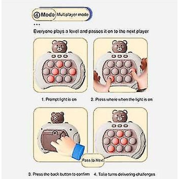 Pop It-spel - Pop It Pro Ljusspel Snabbt tryck Fidget-spel Brun Brunbjörn