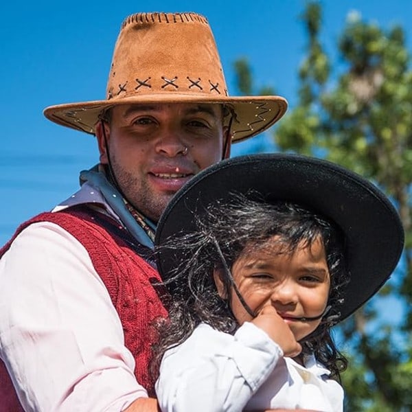 Cowboyhatt med snöre Western Cowboyhatt Maskeradkläder Äkta Gunslingerhatt Mocka Cowboyhatt för män kvinnor