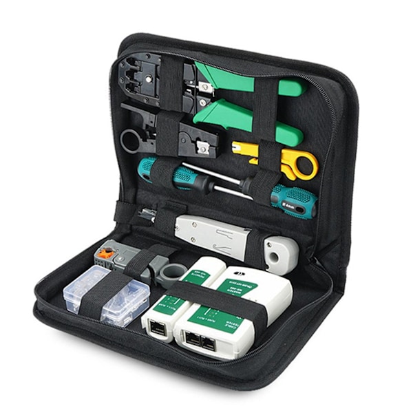TS-2x Netværkskabel Reparationsværktøj Sæt Rj45 Rj11 Cat6 Kabel Tester Test Krymper Krympning Vedligeholdelse