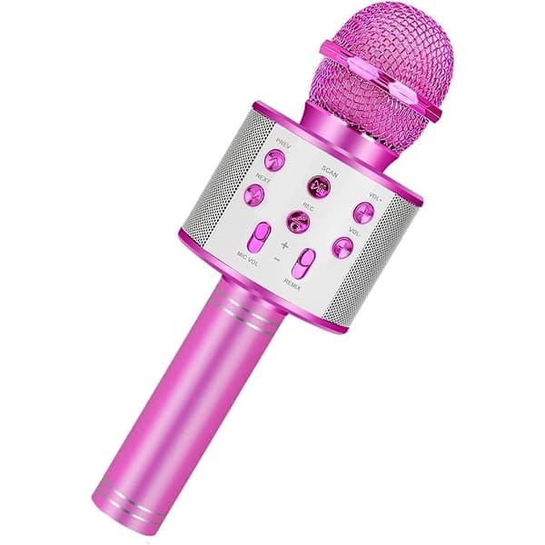 Karaokemikrofon med høyttaler og Bluetooth Rosa Pink