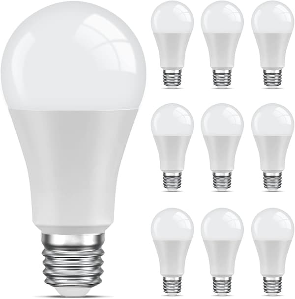 10-pack E27 LED-lampor, 9W motsvarande 60W, 6500K kallt dagsljusvitt, ej dimbara för hem, restaurang, café