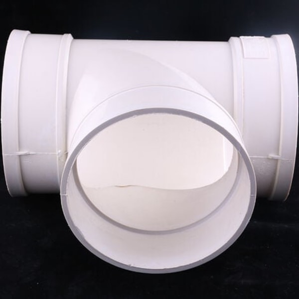 TS-Ø75mm Kanalforbindelse 3-vejs splitter (90 grader) xd - Rund Kanalforbindelse - Udsugningsventilator - Ventilations T-stykke til Tørr