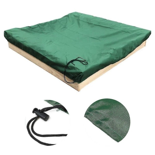 Damppitoinen suoja Sandbox Cover Vedenkestävä Hiekka-allas Cover vihreä 120x120x20cm