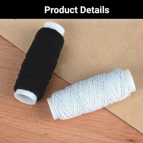Elastic Sewing Thread 2-Pack, 30m Each, Multipurpose Stretch Thread for Sewing