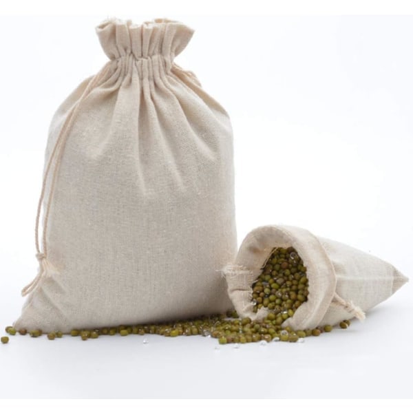 25 stk små tøyposer bomullsbag 13x18cm Jutebag Veske Tøy Glidelås Tøyvesker Smykker gaver Vesker Gjenbrukbare Teposer