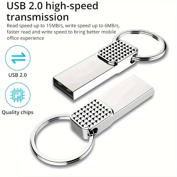 2-PAK USB-hukommelse 1TB 512GB 256GB 128GB 64GB 32GB Høj hastighed Flash USB-hukommelse