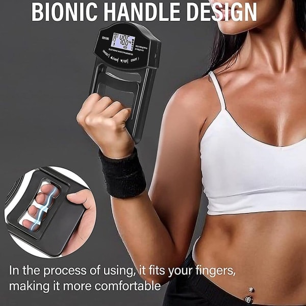 Grip Strength Tester, 396lbs/180kg Digitaalinen Käden Dynamometri Grip Strength Meter USB LCD Näyttö Käsi - Perfet