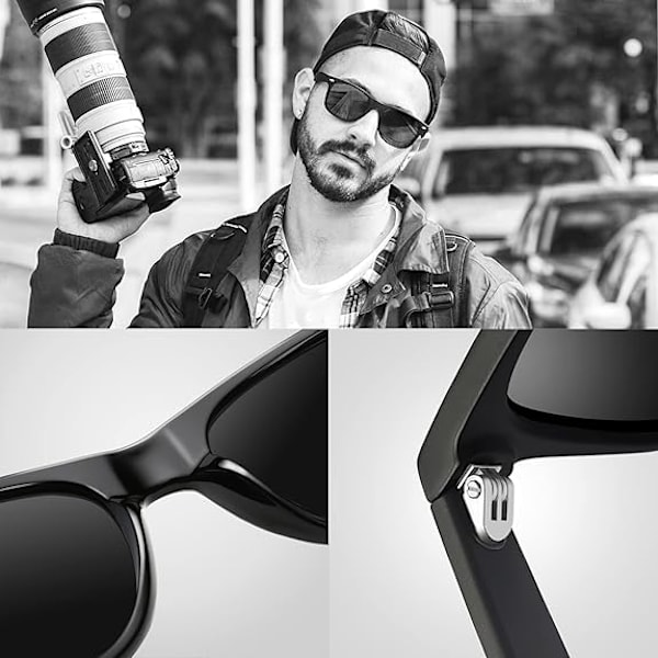 A Pair of Polarized Trendy Design Sunglasses for Men and Women (Light Black Frame with Black and Grey Lenses)