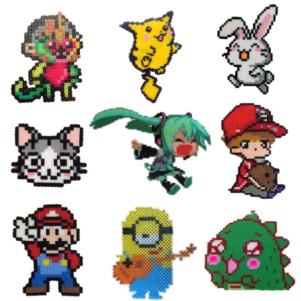 Perlesett for barn, 12 farger, 5mm, 9000 perler